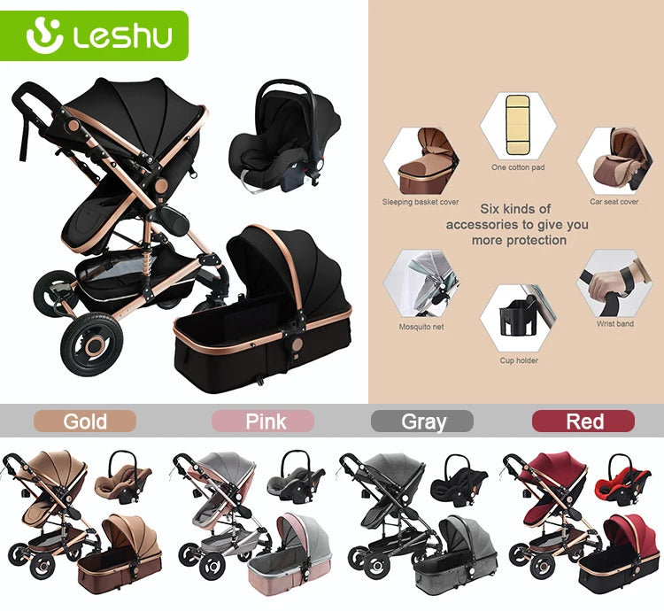 Luxury 3-in-1 Baby Stroller Travel System